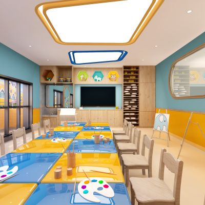 现代风格幼儿园美术室