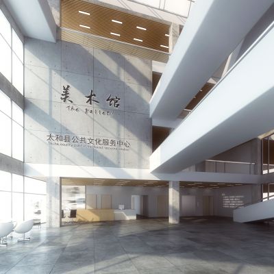 现代风格美术馆大厅