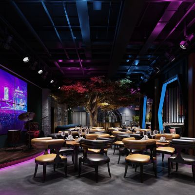 现代餐厅酒吧3D模型