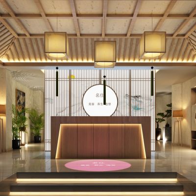 中式风格养生会所大厅