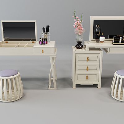 简欧地中海梳妆台化妆品组合