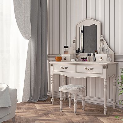 简欧式法式梳妆台化妆品盆栽组合