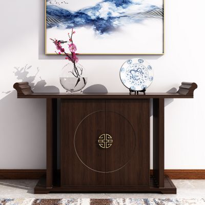 现代中式玄关柜玄关台饰品