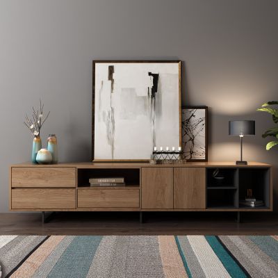 现代简约电视柜饰品组合