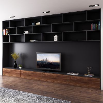 现代电视柜背景墙