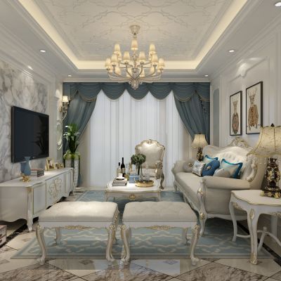 客厅，组合沙发，电视柜，电视墙