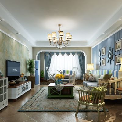 客厅，组合沙发，电视柜，电视墙