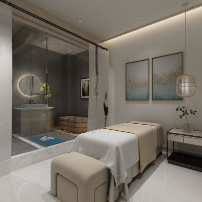 木桶，按摩床，桑拿