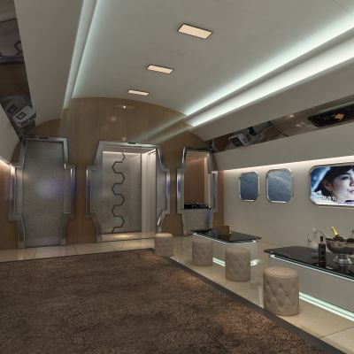 KTV，多人沙发，屏幕，异形门，飞机舱