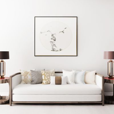 新中式多人沙发边几台灯组合