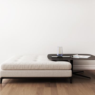 现代布艺沙发凳边几摆件组合