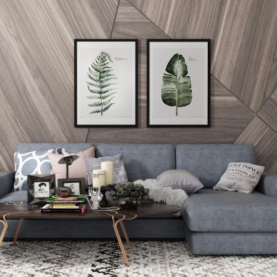 现代多人转角沙发组合