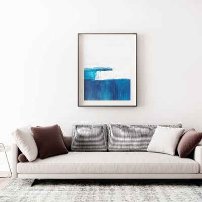 现代布艺多人沙发圆几组合