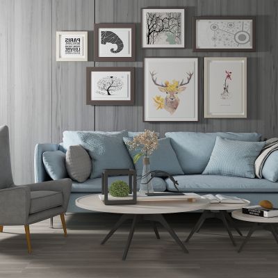 现代简约多人沙发