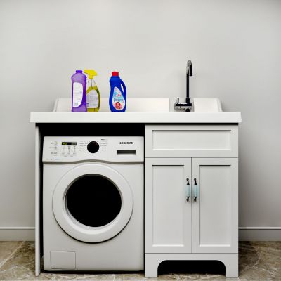 现代洗衣机洗手台