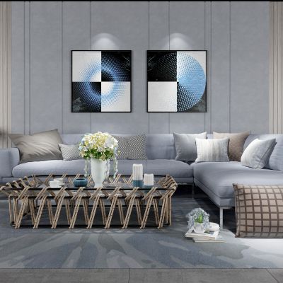 现代布艺转角沙发