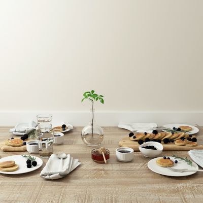 北欧餐具面包食物组合