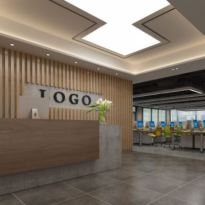 前台，办公桌，办公大厅