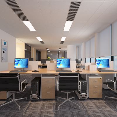 办公大厅，办公区，办公桌