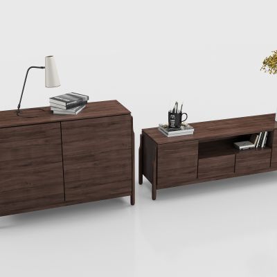 现代电视柜边柜组合