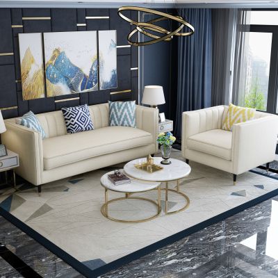 轻奢后现代客厅茶几沙发组合