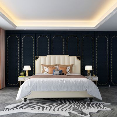 轻奢后现代卧室双人床