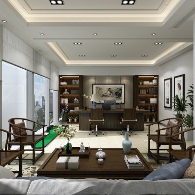 中式办公室大班台