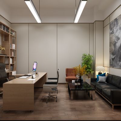 新中式办公室大班台