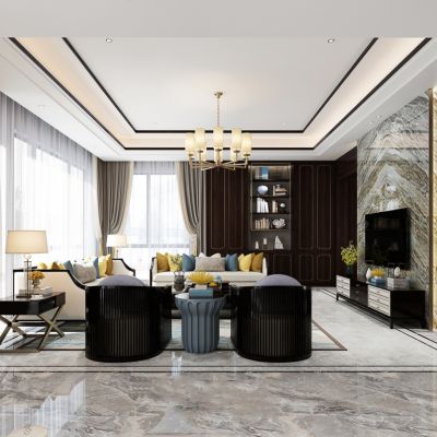 新中式客厅餐厅