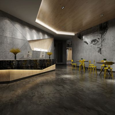 现代工业风健身室大堂大厅