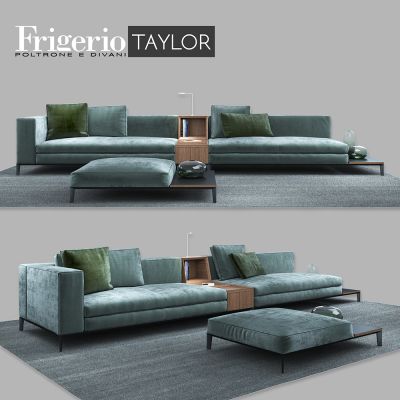 现代墨绿色沙发茶几组合