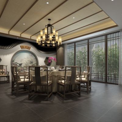 新中式餐厅包厢