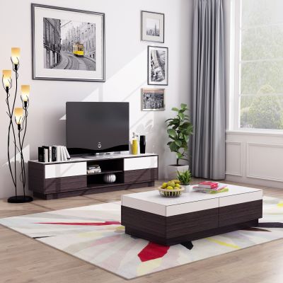 现代板式电视柜茶几饰品