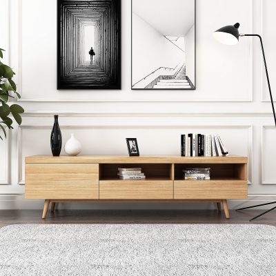 现代简约原木电视柜饰品
