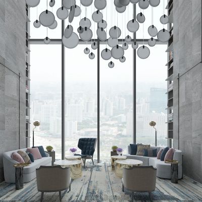 现代风格的接待区