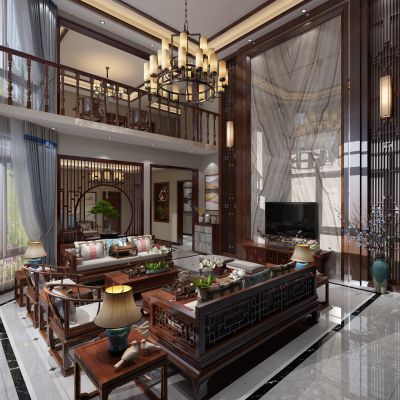 中式别墅大堂