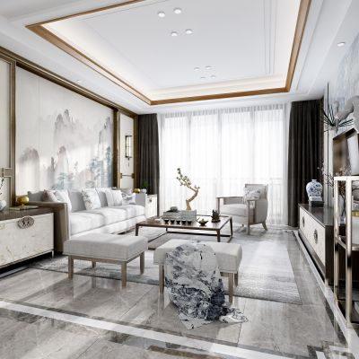 新中式客厅沙发组合