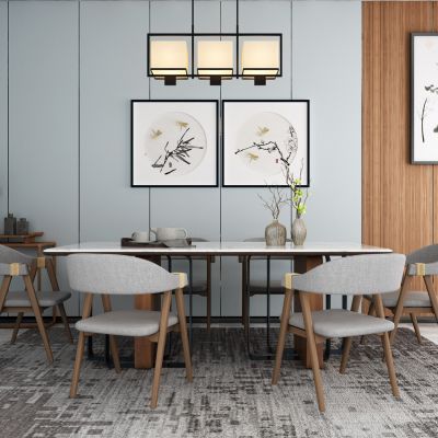 新中式餐桌椅组合