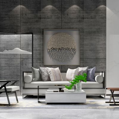 中式布艺组合沙发