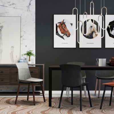 现代餐桌椅组合