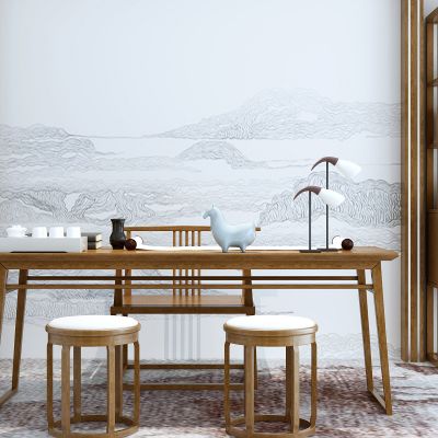 新中式书桌椅组合