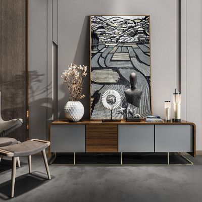 后现代电视柜桌椅组合