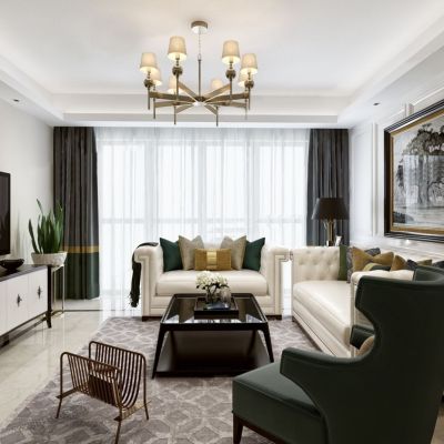 现代美式客厅