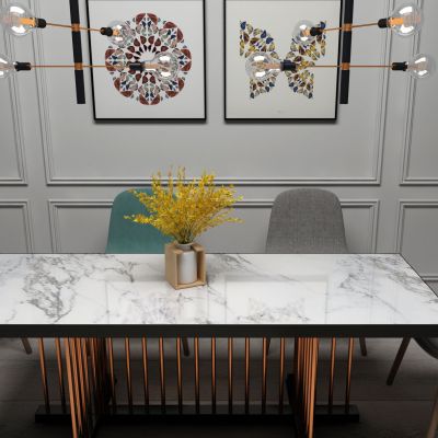 现代轻奢餐桌椅组合