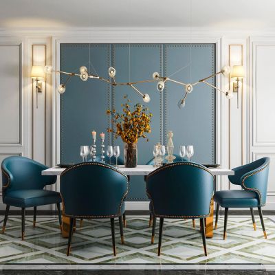 简欧餐桌椅组合