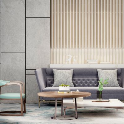 新中式沙发茶几组合