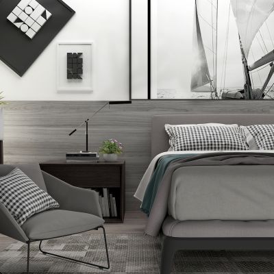 现代双人床组合