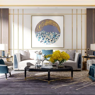 新中式客厅沙发组合