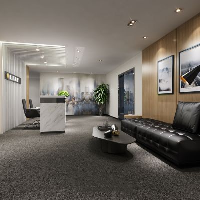 现代公司前台接待区