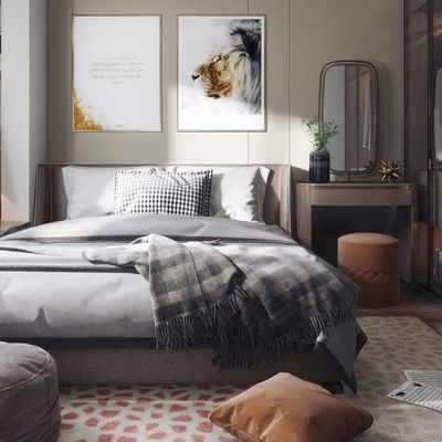 现代卧室双人床组合